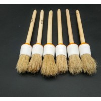 High Quality Professional Boar Hair Brush Bristle Detailing Cleaning Brushes Set for Washing Car Wheels Rims Interior Cleaner