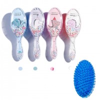 Wholesale custom logo oval plastic hairbrush  wave brush pink hairbrush for women