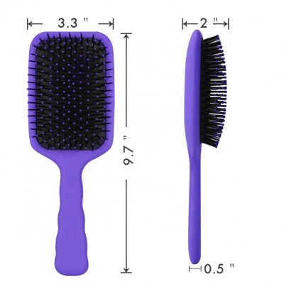 OEM Certificated Professional Custom Plastic Detangling Paddle Hair Brush with Soft & Flexi Bristle