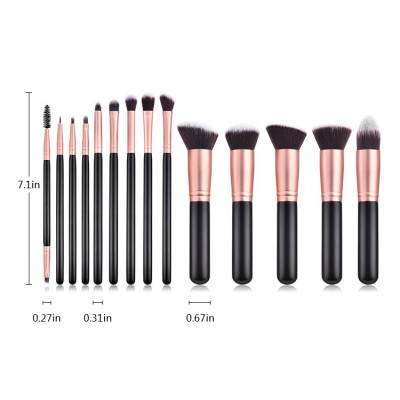 Free Sample Premium 14Pcs Fan Foundation Concealers Powder Kabuki Eye Shadow Cosmetic Brushes Private Label Makep Brush Set