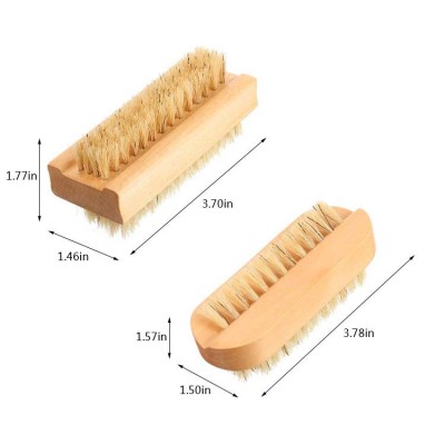 Verified Supplier Dual Sided Natural Boar Bristles Fingernail Brush Private Label Wooden Finger Nail Scrub Brush for Cleaning