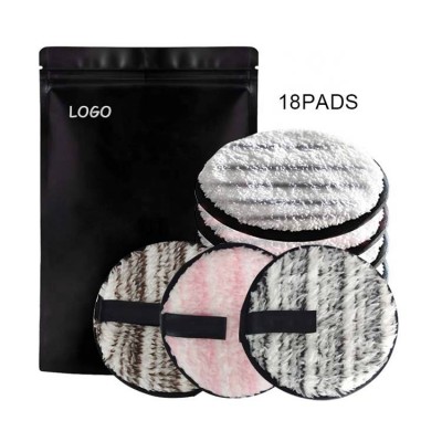 Oem Round Facial Makeup Remove Wipes Cleansing Cloth Pad Puff Reusable Makeup Remover Pads Microfiber For Eye Shadow Foundation